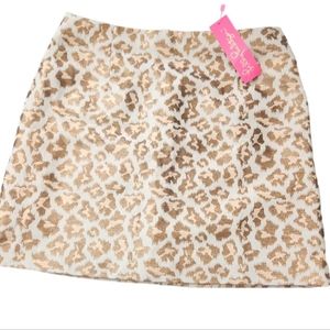 Lilly Pulitzer Sz 10 NWT gold Metallic Alder Skirt